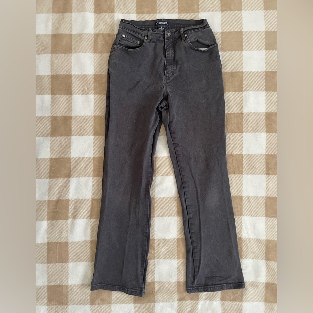Cherokee Women's Size 8 Straight Leg Jeans in Dark Gray Vintage
